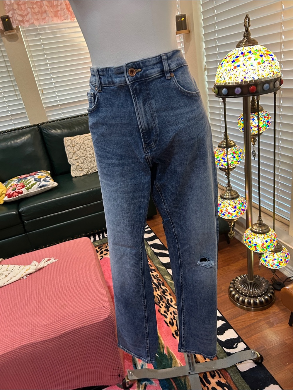 GAS Classic Straight-Leg Men’s Jeans in Washed Blue.